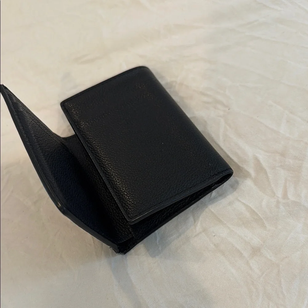 Coach Black Pebble Leather Trifold Key & Card Holder - Picture 3 of 5